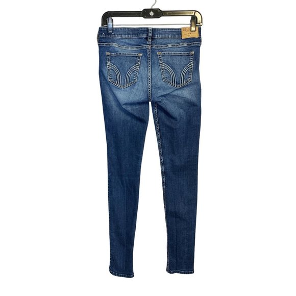 Hollister Womens Low Rise Medium Wash Super Skinny Blue Denim Jeans Sz 5R W27L31 - Picture 2 of 9